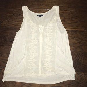 White tank top with lace panels